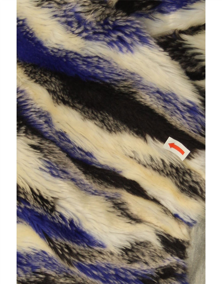 Zara Top feminino oversized manga 3/4 UK 10 pequeno cinza colorblock poliéster