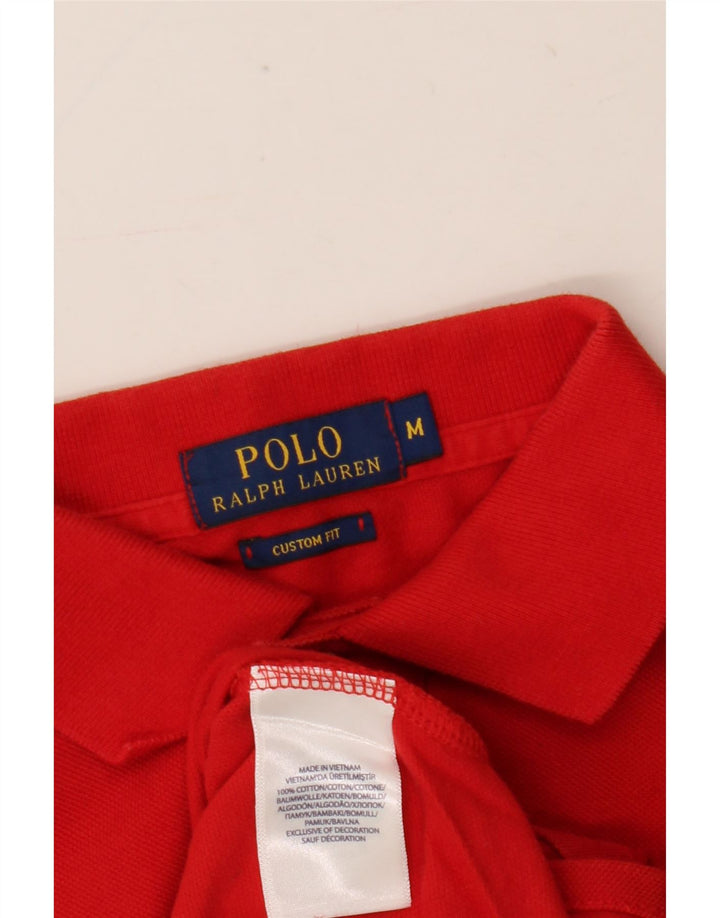 Polo Ralph Lauren Mens Custom Fit Camisa Pólo Médio Algodão Vermelho