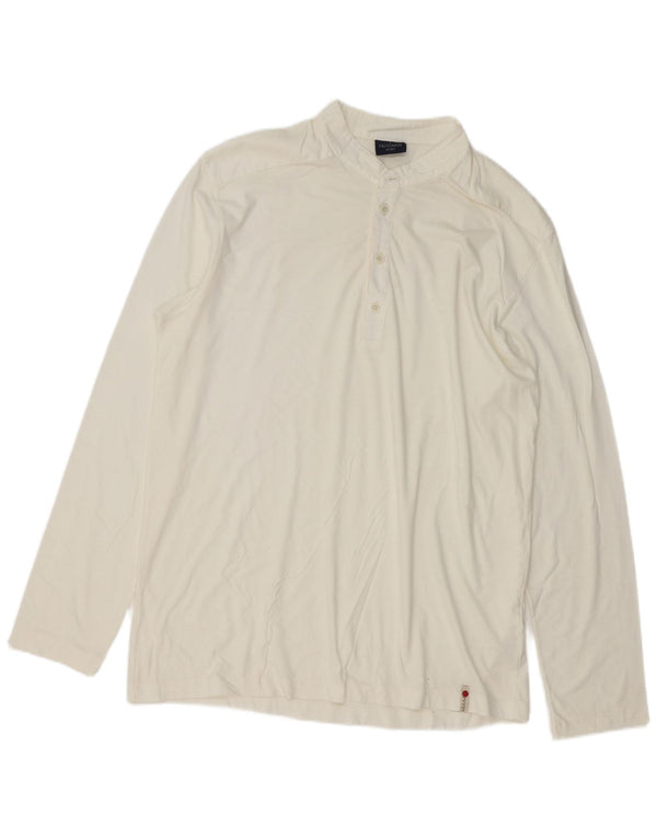 Camisa polo masculina Trussardi de manga comprida XL algodão branco