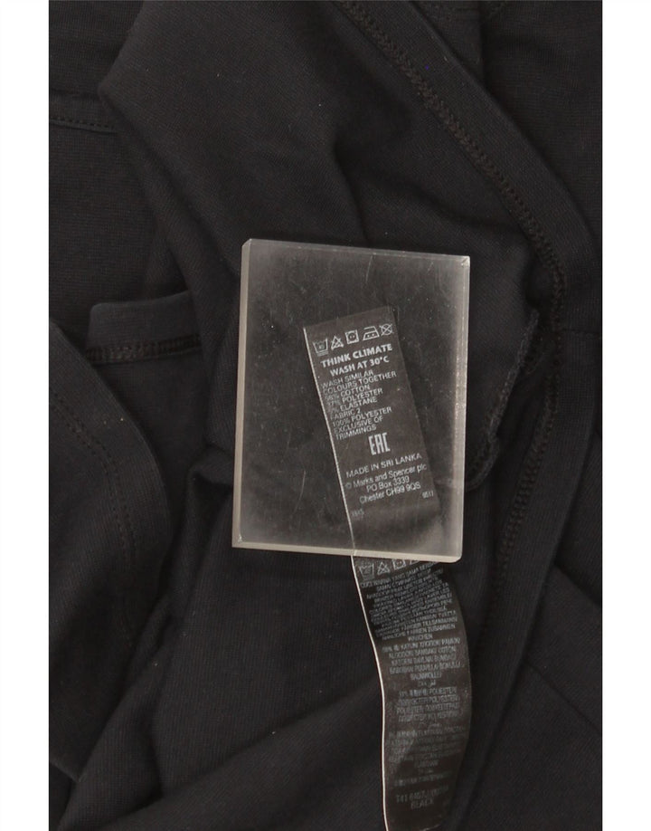 Túnica feminina Marks & Spencer manga 3/4 Reino Unido 12 algodão preto médio