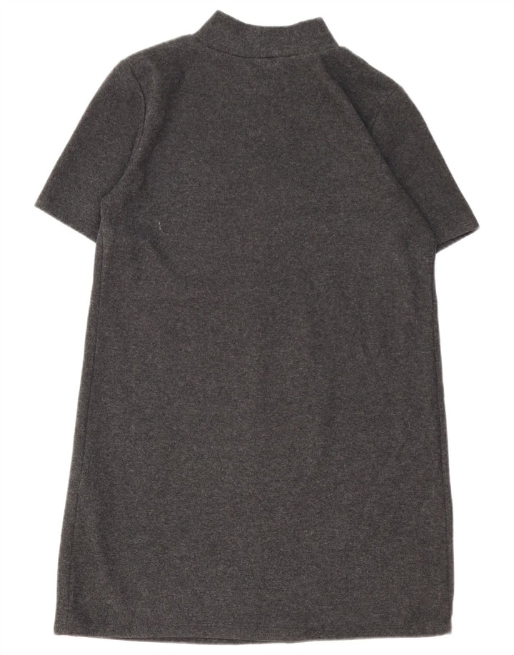 Vestido jumper feminino Zara Reino Unido 16 grande poliéster cinza