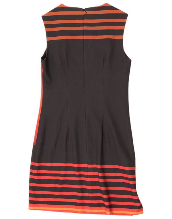 Desigual Vestido feminino estampado sem mangas EU 38 médio listrado preto