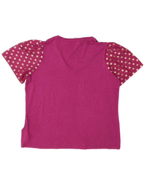 Camiseta feminina Marks & Spencer UK 18 XL marrom manchada viscose