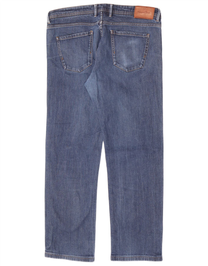 Jeans feminino Massimo Dutti Regular Fit Straight EU 44 Grande W34 L28 Azul