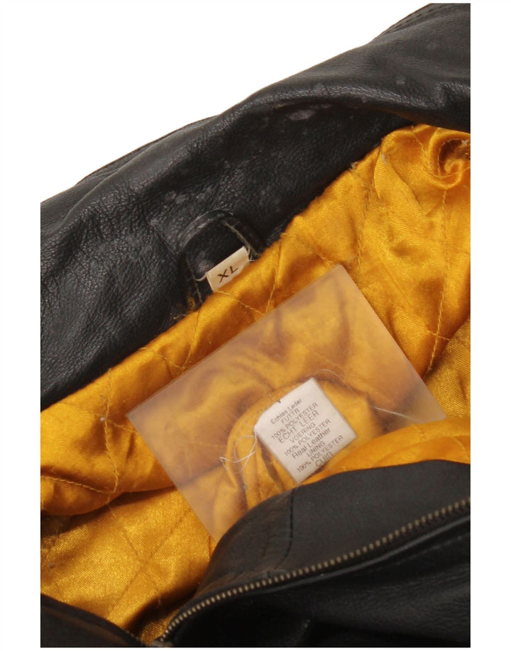 Jaqueta de couro masculina vintage UK 42 XL couro preto