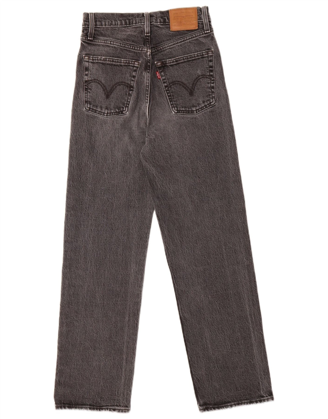 Jeans feminino Levi's Ribcage Straight W25 L27 algodão cinza