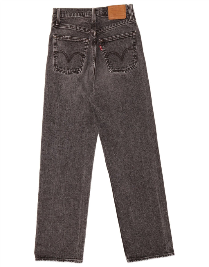 Jeans feminino Levi's Ribcage Straight W25 L27 algodão cinza
