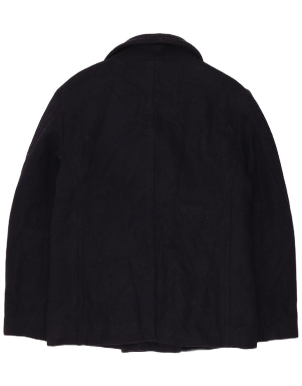 Casaco feminino Superdry Pea Coat UK 18 XL lã azul marinho