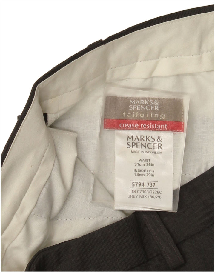 Calça masculina Marks & Spencer Pegged Suit W36 L29 cinza poliéster
