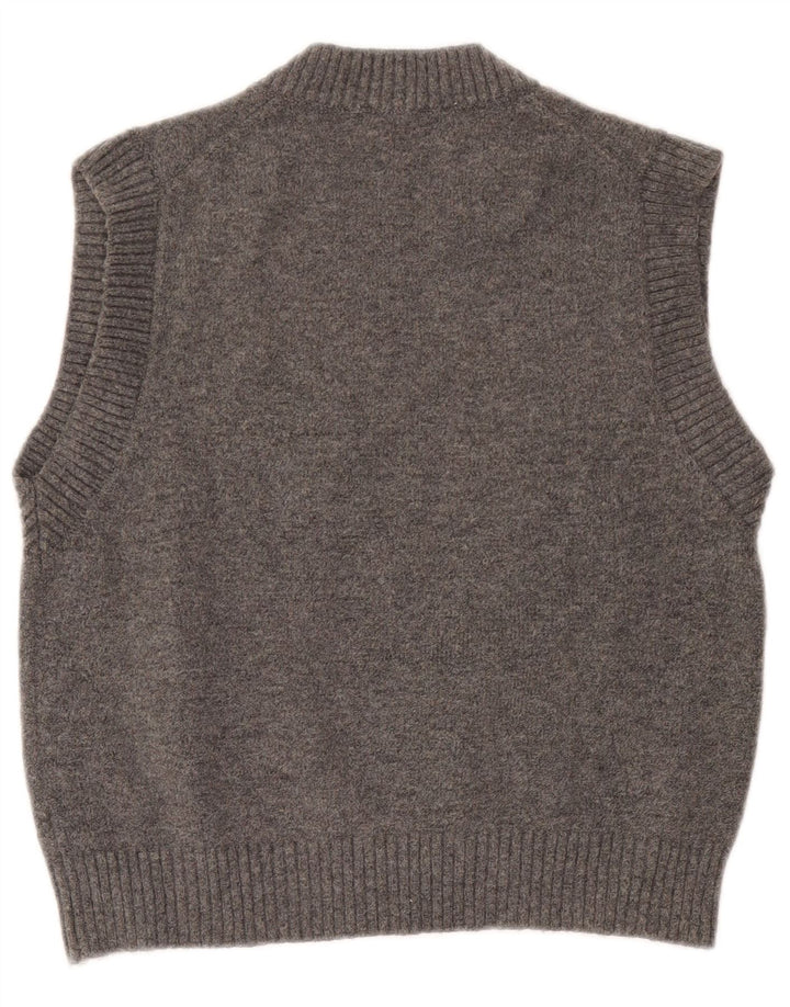 Zara Womens Vest Tank Top UK 14 Poliéster Cinza Médio