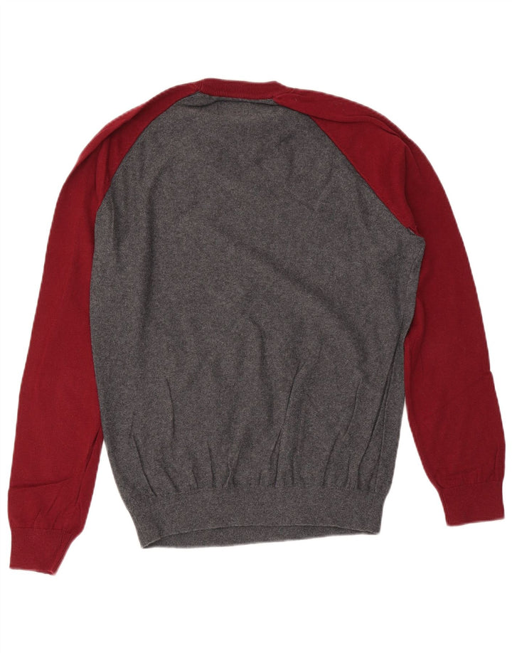 Suéter masculino Jack Wills com gola redonda e algodão colorblock cinza médio
