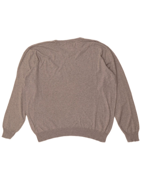 US Polo Assn. Suéter masculino com decote em V XL cinza manchado