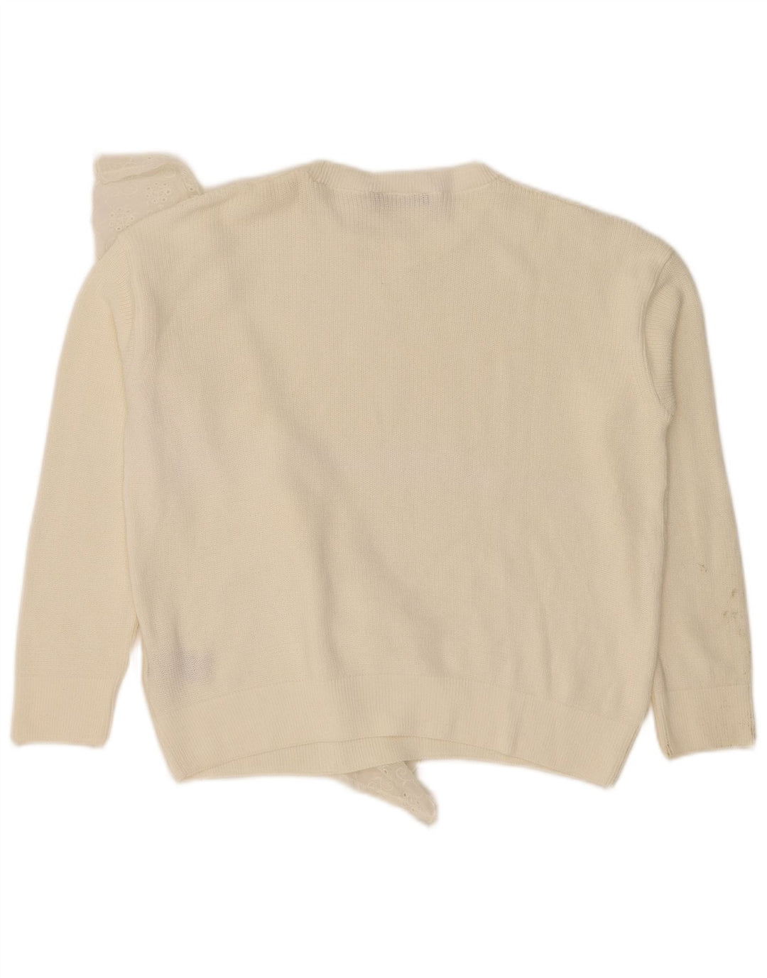 Suéter feminino Marks & Spencer com gola canoa Reino Unido 12 médio branco