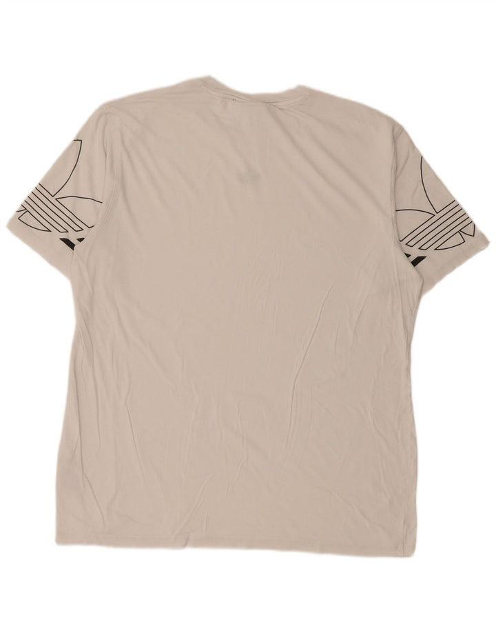 Adidas Mens Graphic T-Shirt Top Grande Algodão Branco