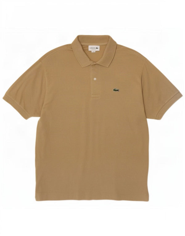 Camisa polo masculina Lacoste Classic Fit tamanho 5 grande algodão bege