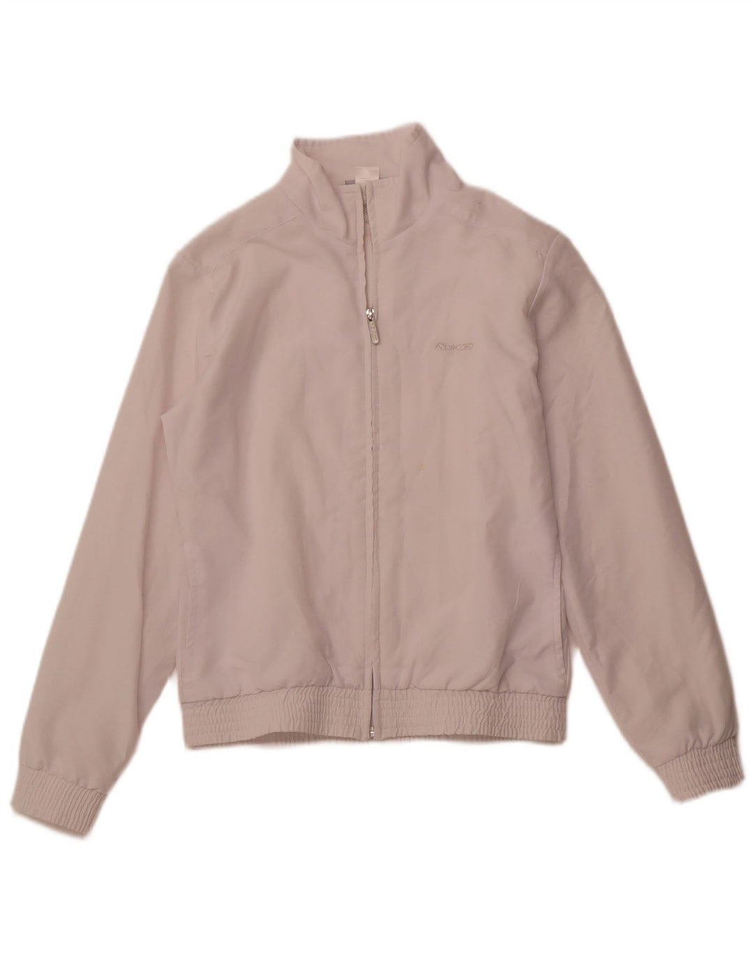 REEBOK Womens Tracksuit Top Jacket UK 12 Médio Poliéster Branco