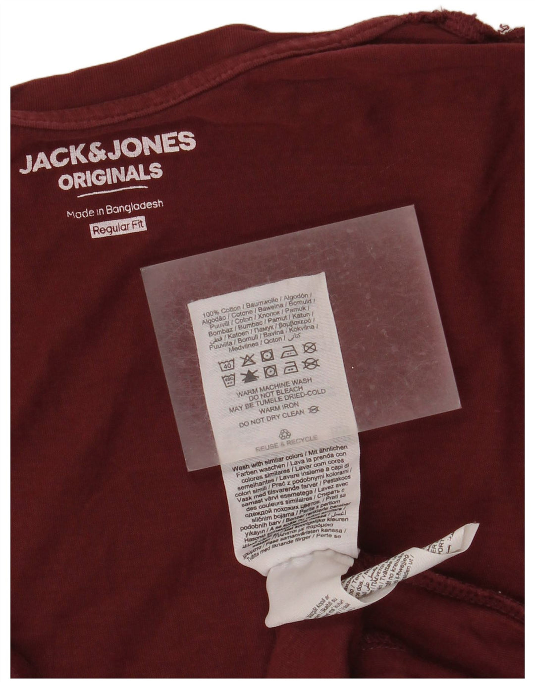 Camiseta masculina Jack & Jones Regular Fit com estampa gráfica pequena de algodão marrom