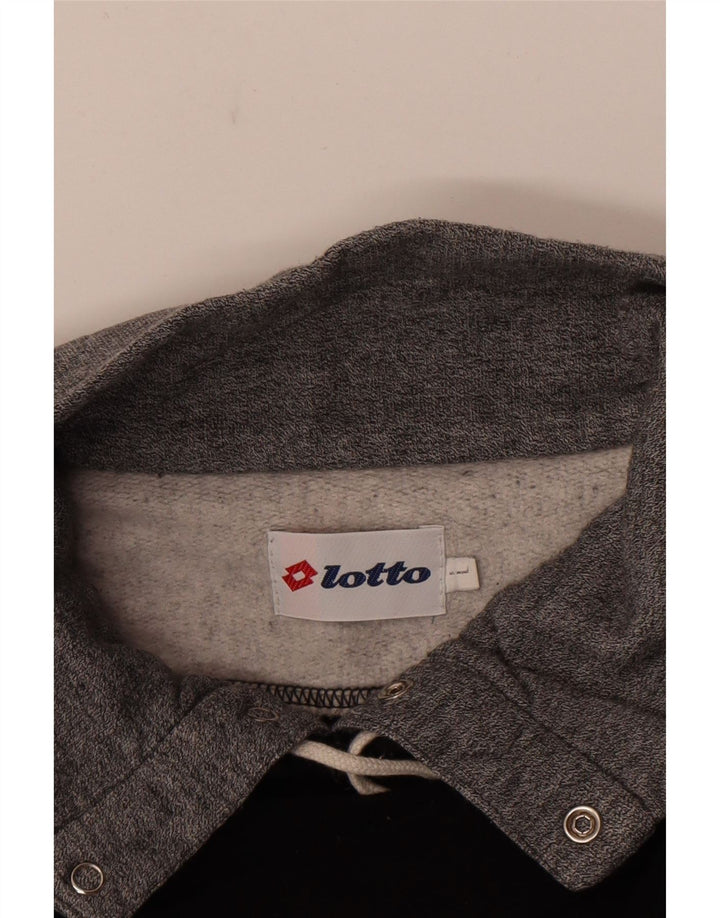 Lotto moletom masculino com gola e botão gráfico grande bloco colorido preto
