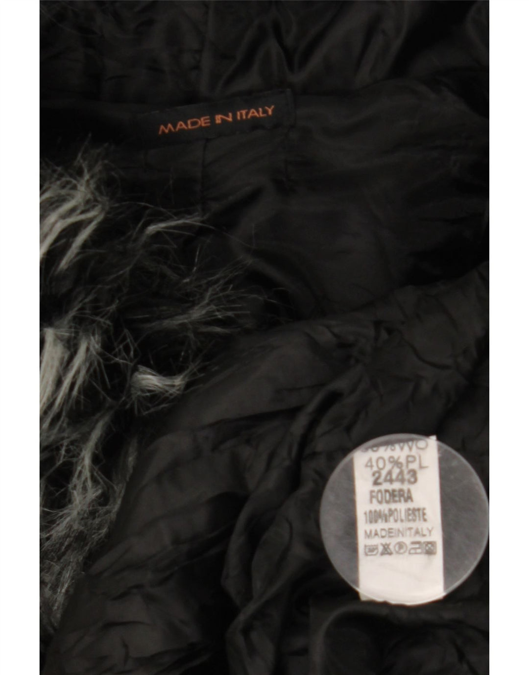 Casaco feminino VINTAGE com capuz e ajuste solto Reino Unido 10 lã preta pequena