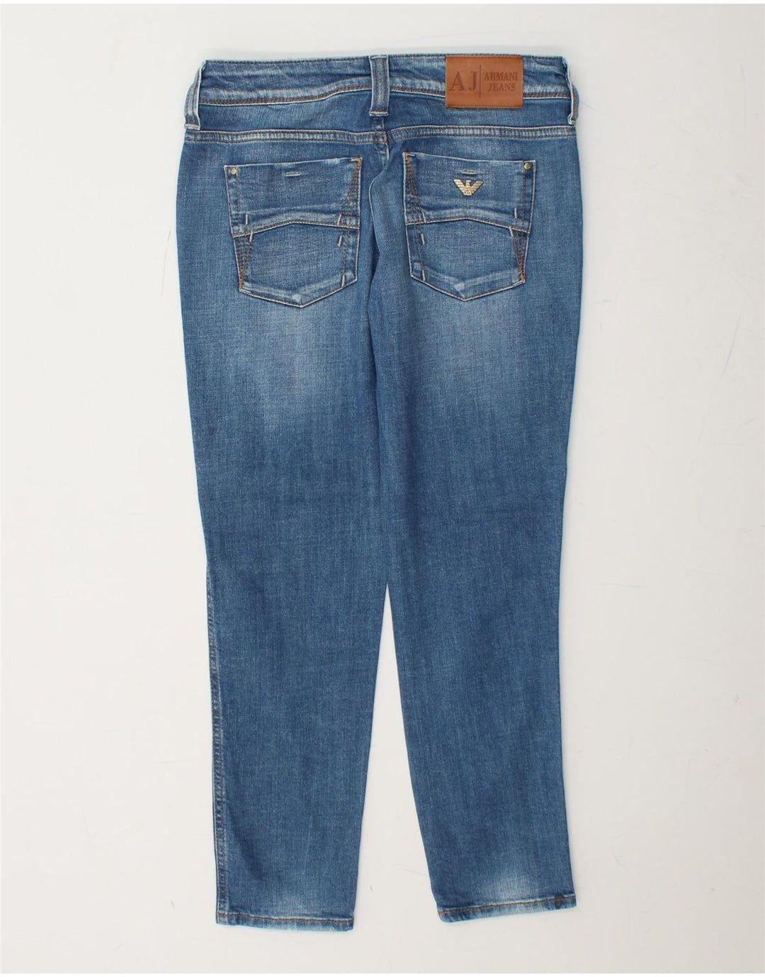 ARMANI Calça jeans feminina slim W26 L26 algodão azul