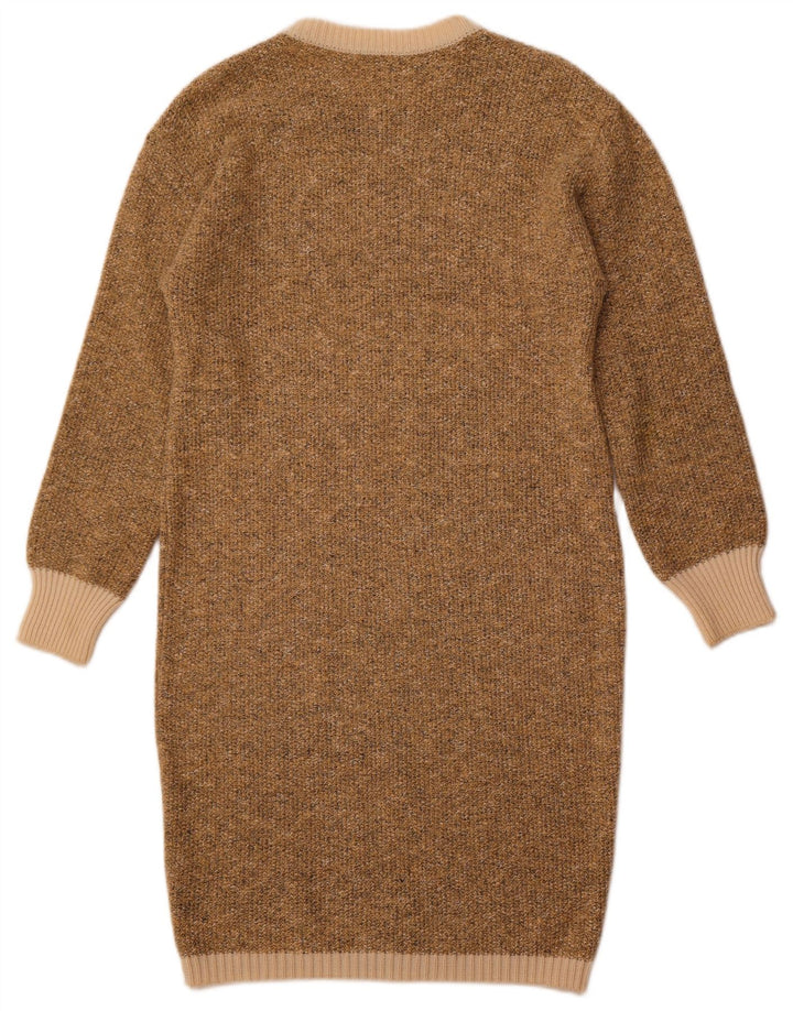 Vestido jumper feminino de manga comprida ELLE ERRE IT 42 lã marrom médio