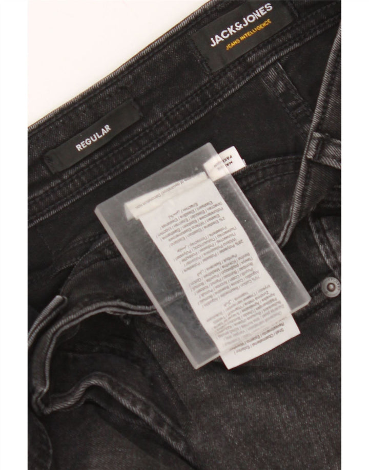 Shorts jeans masculino JACK & JONES regular desgastado W30 algodão preto médio