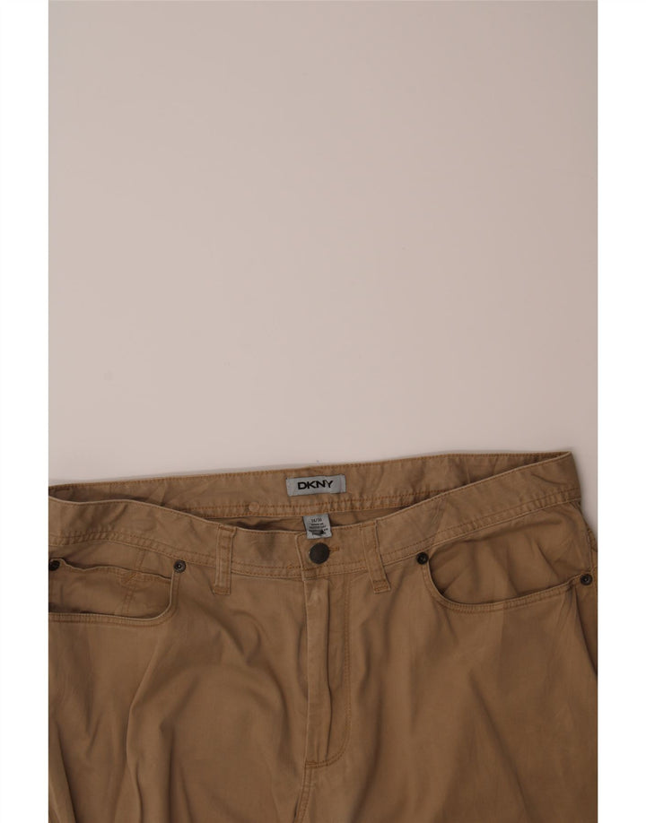 DKNY Womens Straight Casual Trousers W34 L30 Brown Cotton Vintage Dkny and Second-Hand Dkny from Messina Hembry 