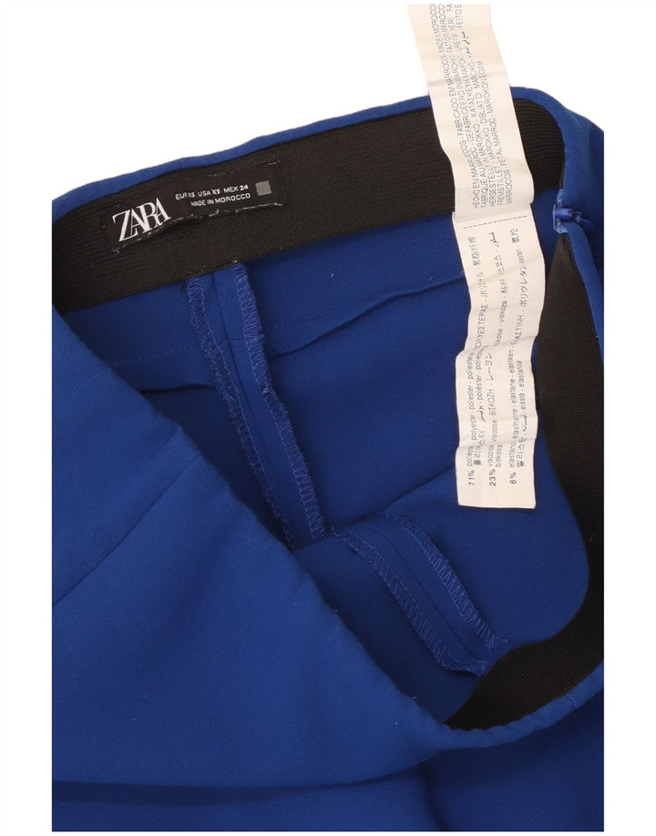 Zara Calça feminina casual bootcut XS W24 L26 azul poliéster