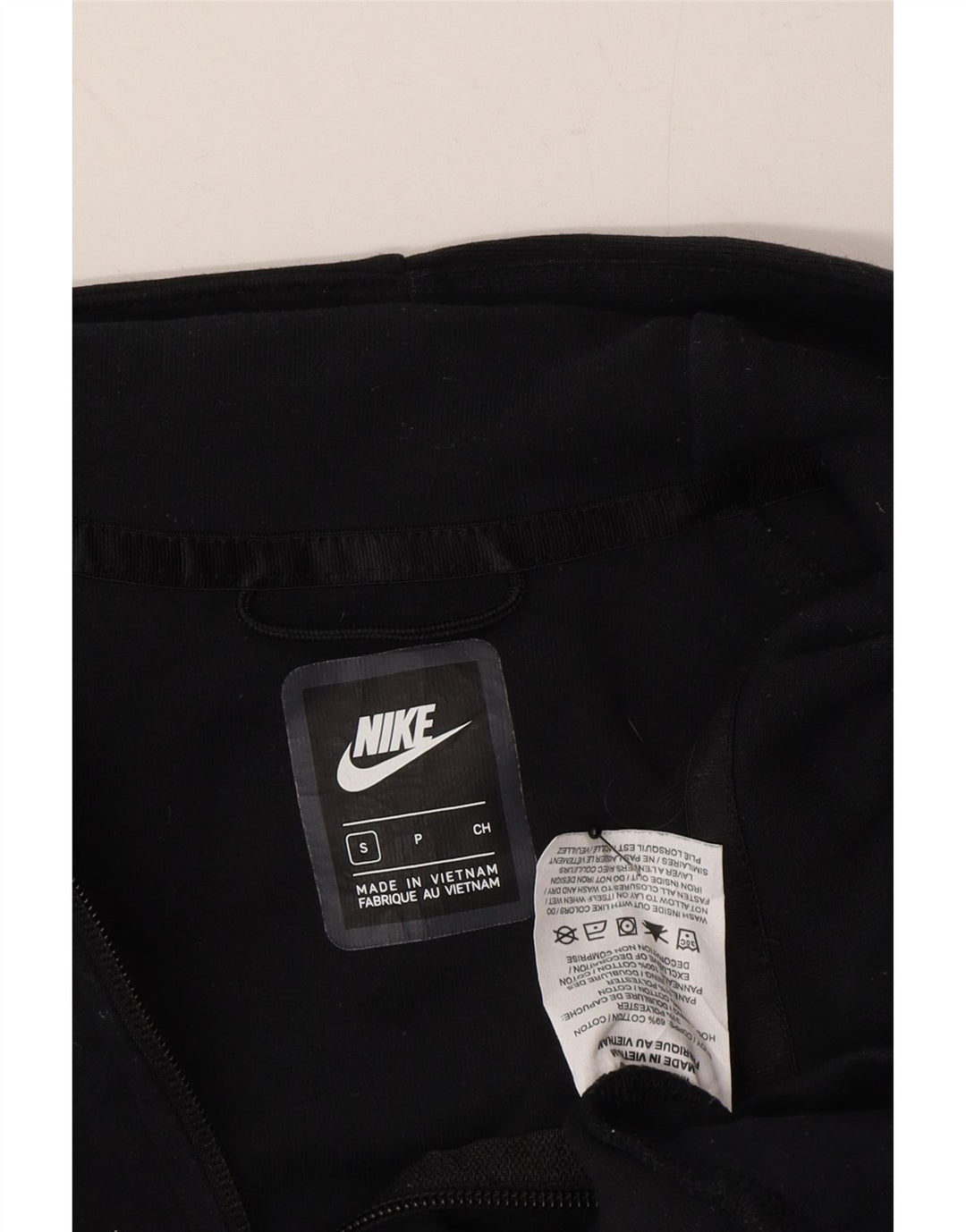 NIKE Womens Crop Oversized Zip Hoodie Sweater UK 10 Small Black Cotton Vintage Nike and Second-Hand Nike from Messina Hembry 