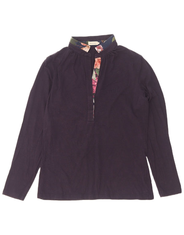 Top feminino Henry Cottons manga comprida IT 48 XL azul marinho algodão floral