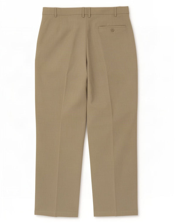 Calça masculina de terno reto Marks & Spencer W38 L30 poliéster bege