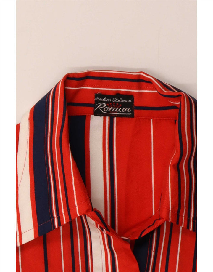 Camisa feminina Roman UK 12 listrada vermelha média