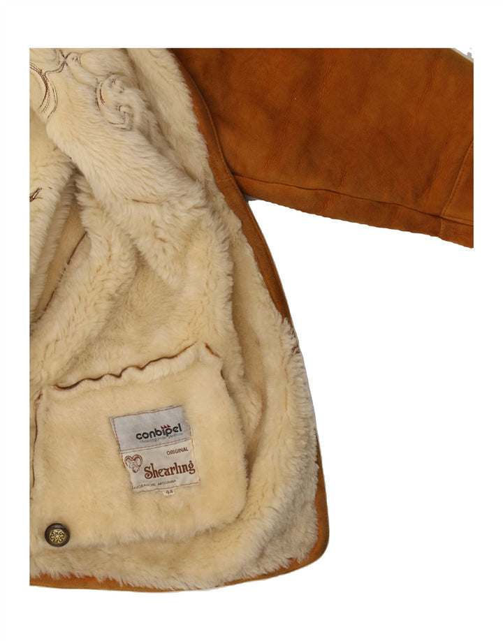CONBIPEL Womens Oversized Shearling Coat IT 44 Medium Brown Paisley Vintage Conbipel and Second-Hand Conbipel from Messina Hembry 