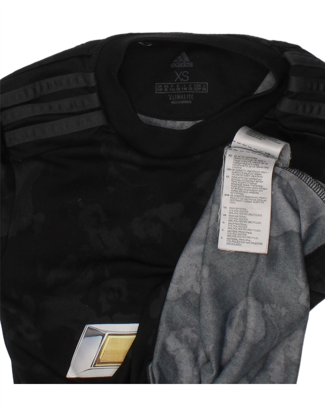 Camiseta Adidas Meninos Graphic Top 7-8 Anos XS Preto Poliéster