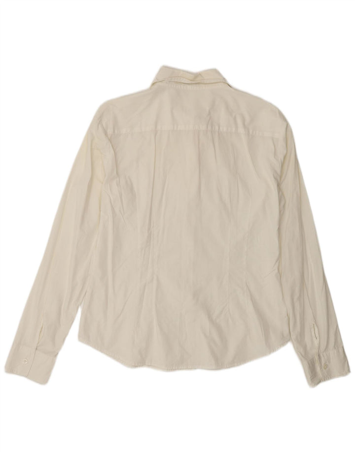 Camisa Benetton Mulher UK 16 Grande Branca