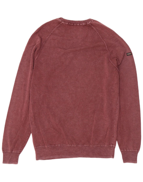 Superdry moletom masculino jumper grande algodão Borgonha