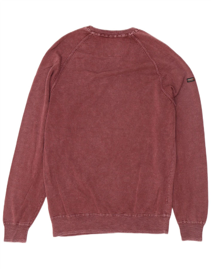 Superdry moletom masculino jumper grande algodão Borgonha