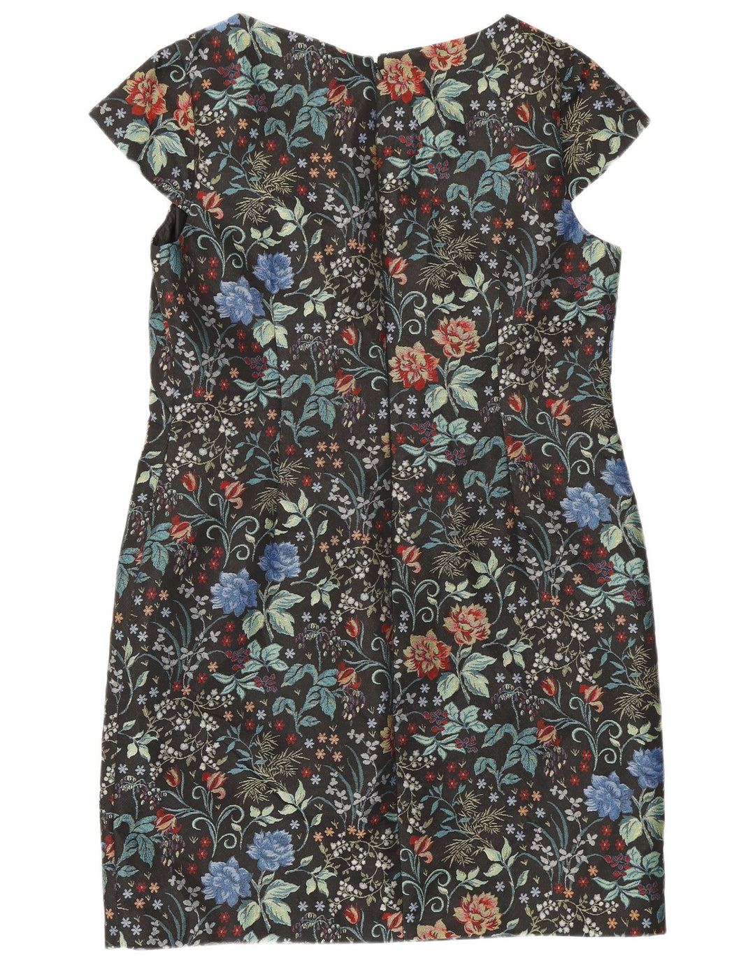 Vestido feminino Monsoon com bainha UK 18 XL preto floral poliéster