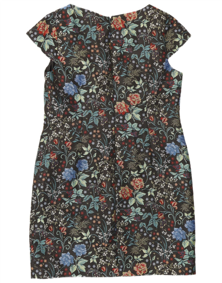 Vestido feminino Monsoon com bainha UK 18 XL preto floral poliéster