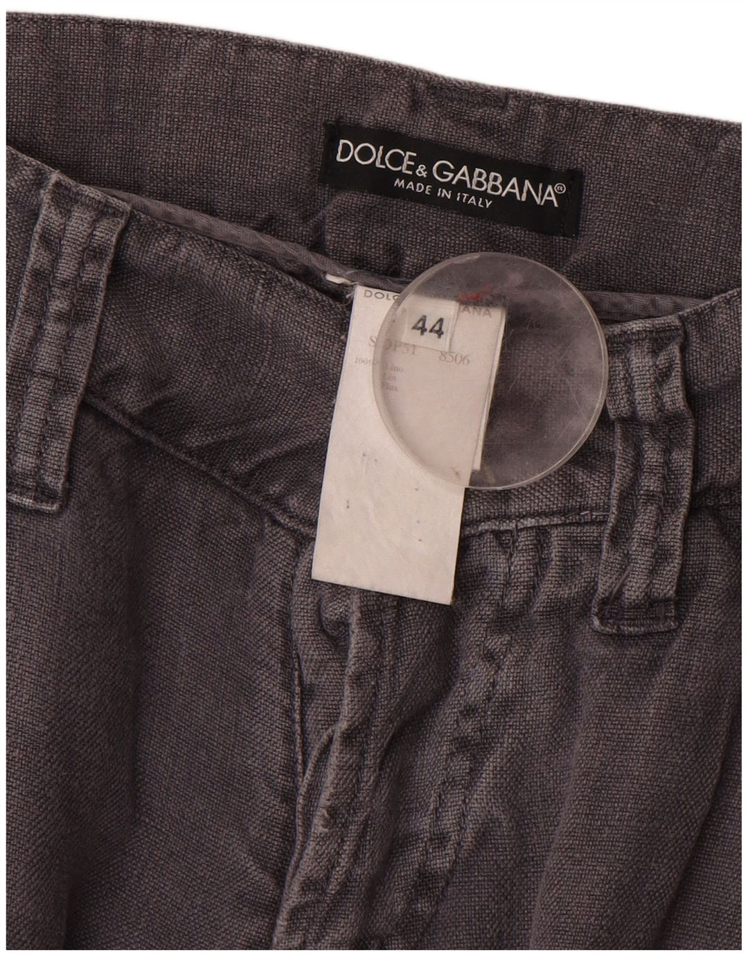 Calça feminina reta casual Dolce & Gabbana IT 44 médio W30 L34 cinza