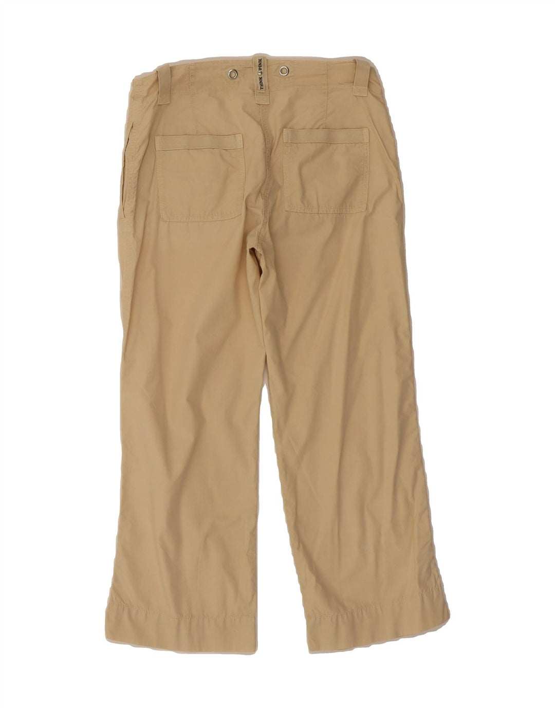 THINK PINK Womens Straight Capri Trousers W26 L23 Beige Cotton Vintage Think Pink and Second-Hand Think Pink from Messina Hembry 