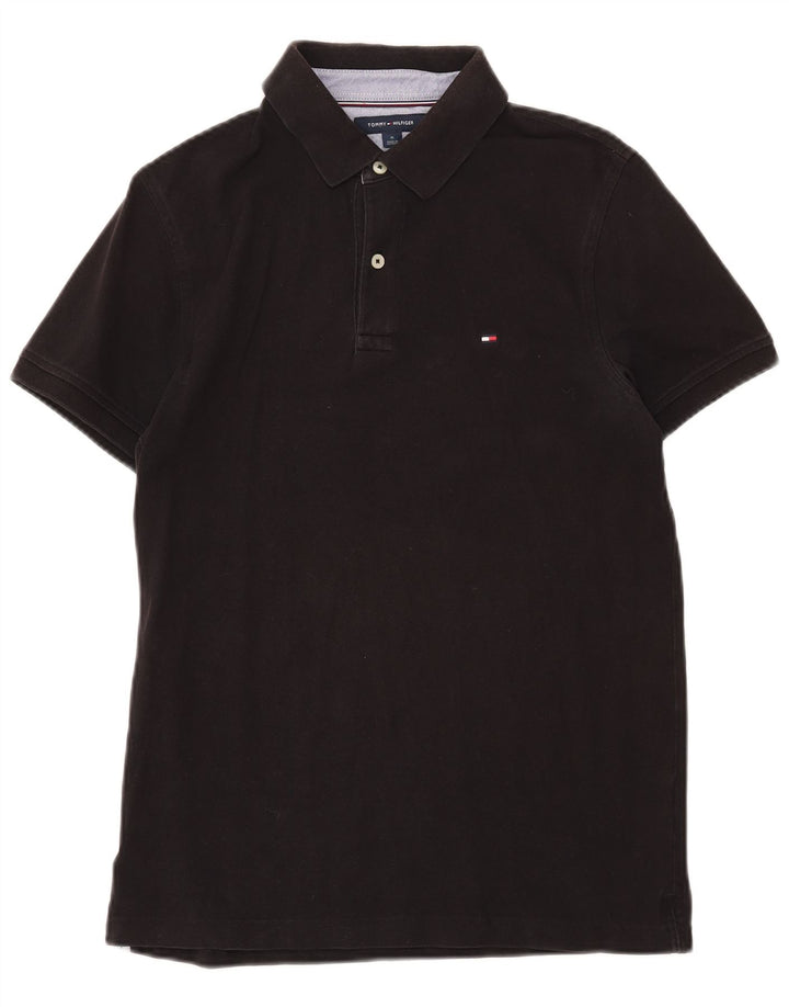 Camisa polo masculina TOMMY HILFIGER Slim Fit preta média