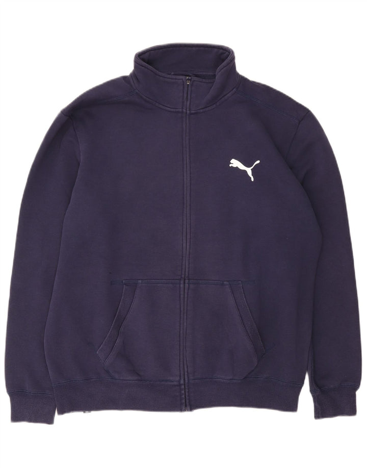 Puma Mens Tracksuit Top Jacket Grande Algodão Azul Marinho