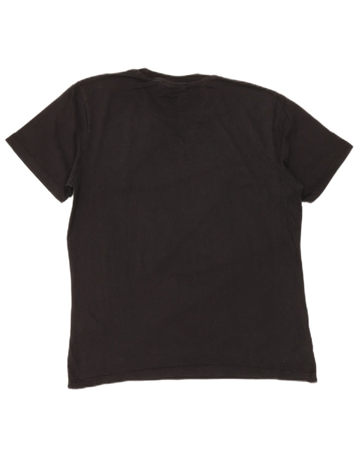 Camiseta gráfica masculina Hugo Boss Top médio algodão preto