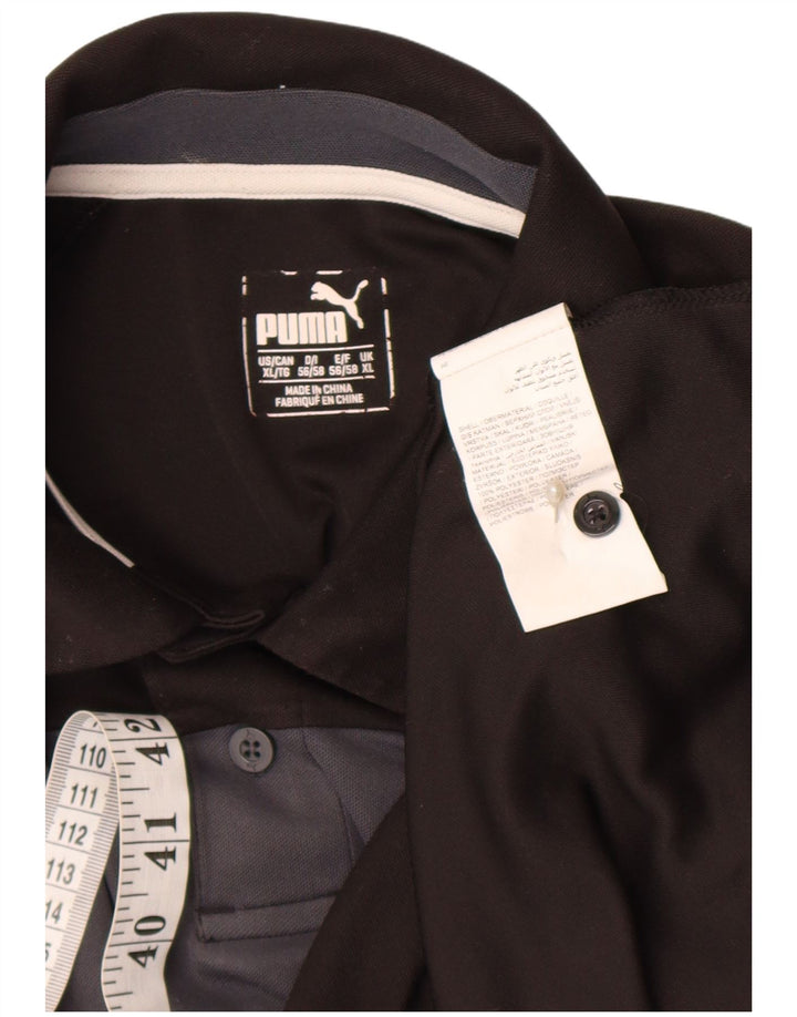 Camisa polo masculina Puma Graphic XL preta colorblock poliéster