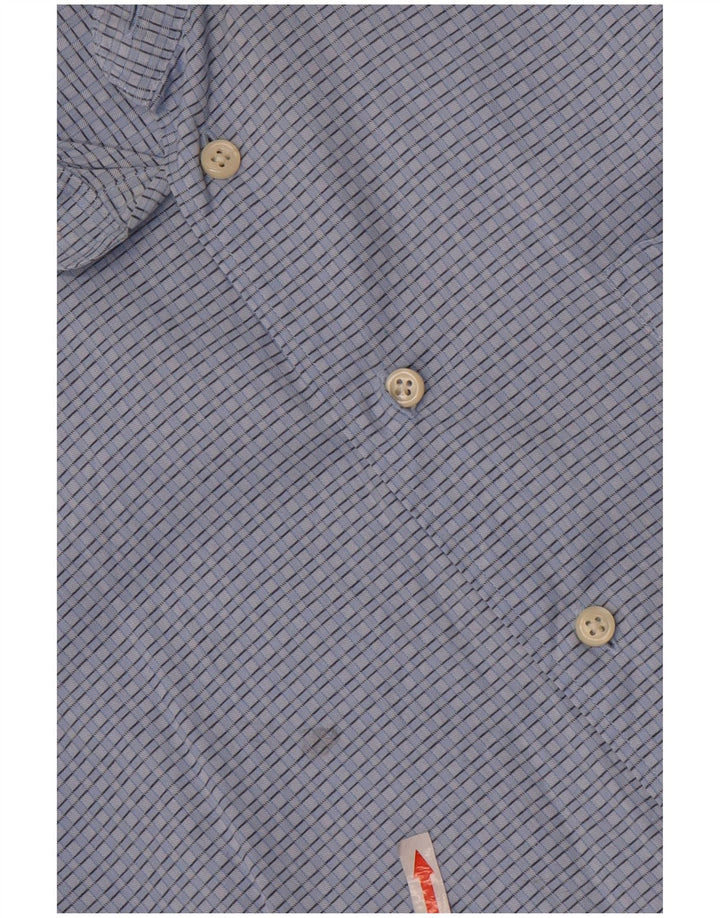 Camisa masculina Nautica tamanho 16 1/2 grande algodão xadrez azul