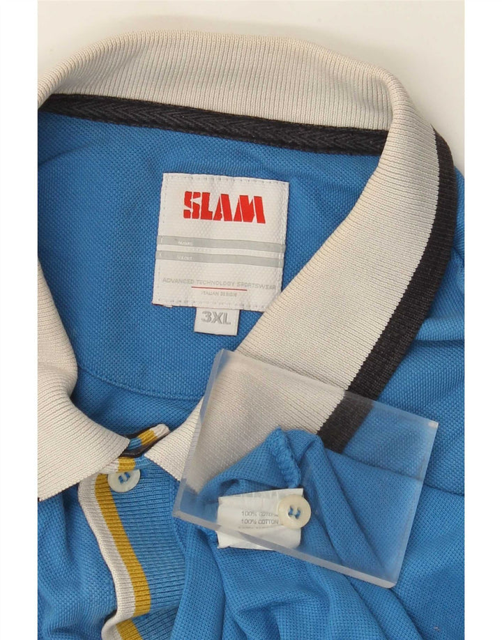 Camisa polo masculina Slam 3XL algodão azul
