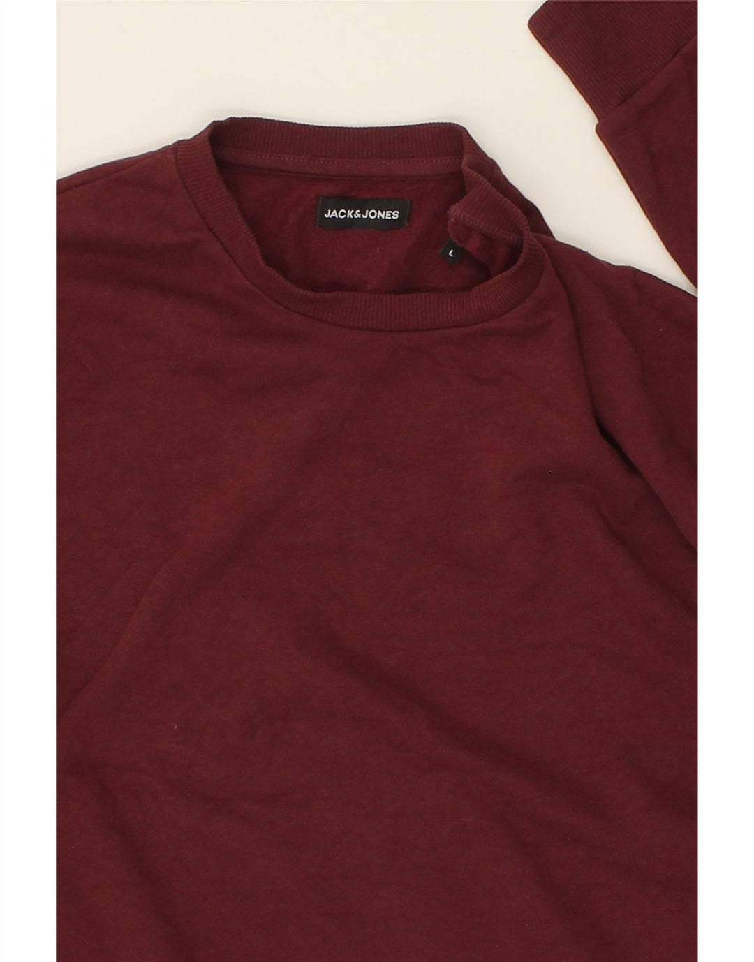 JACK & JONES Mens Sweatshirt Jumper Large Burgundy Cotton Vintage Jack & Jones and Second-Hand Jack & Jones from Messina Hembry 