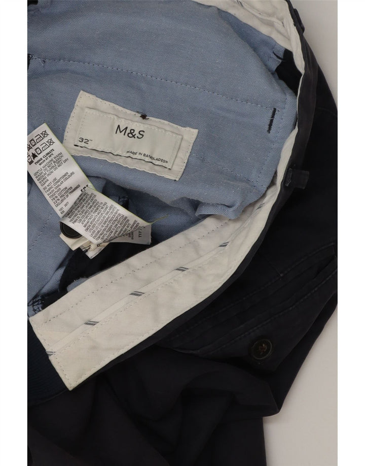 Shorts chino masculino Marks & Spencer W32 algodão azul marinho médio