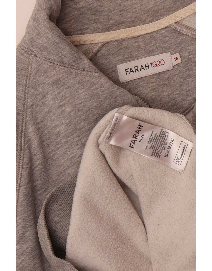 Farah moletom masculino com zíper e gola alta algodão cinza médio